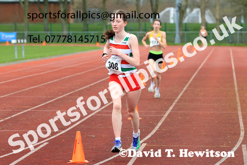 Womens Under-17s Young Athletes 5k, 2026 Northern Mens 12 and Womens 6 Stage Road Relays and Young Athletes 5k, Sheepmount Stadium, Carlisle. Photo: David T. Hewitson/Sports for All Pics